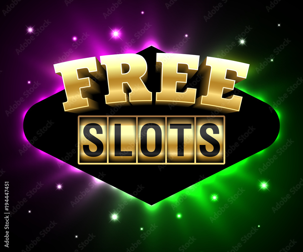 Free Slots banner, online gambling casino games poster with slot