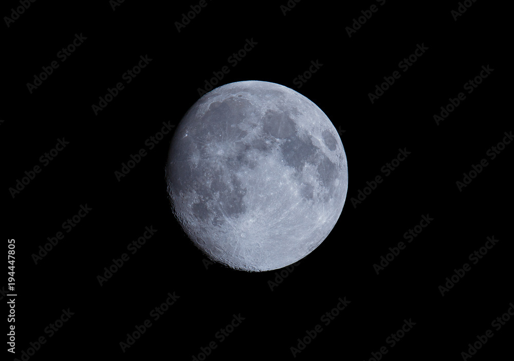 Close up of the moon taken at night with a long lens Close up of the moon taken at night with a long lens