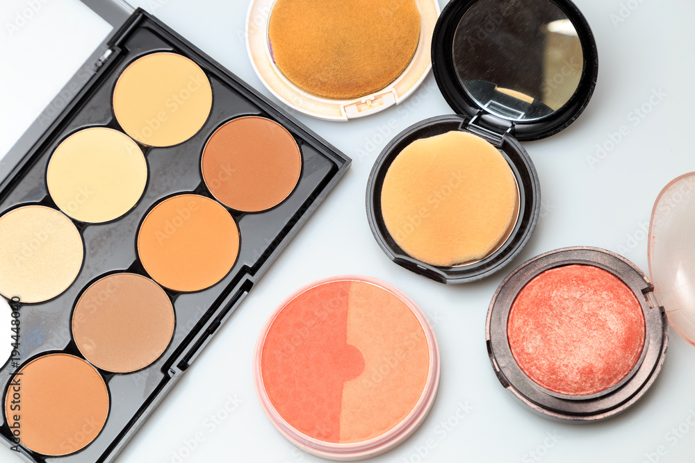 Makeup products white background Makeup products white background