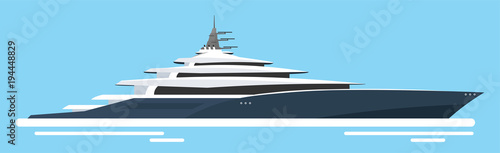 Yacht club and sailing sport. Sea travel. Vector illustration