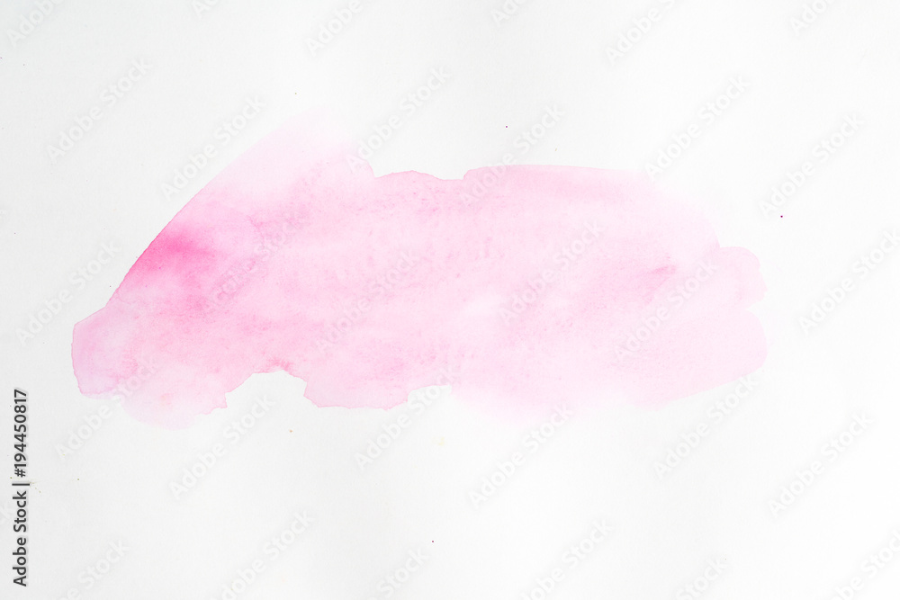 Abstract pink soft watercolor background on white background. Pattern or texture