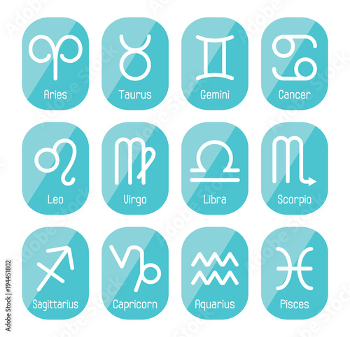 Zodiac horoscope sign vector icons