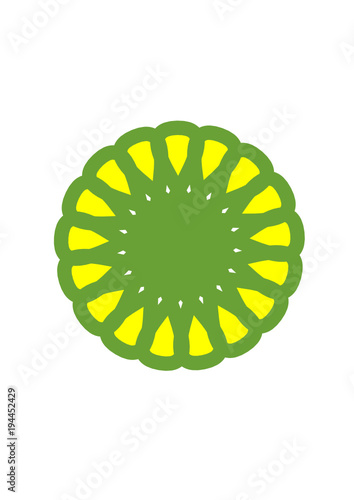 tranche de citron,isolé