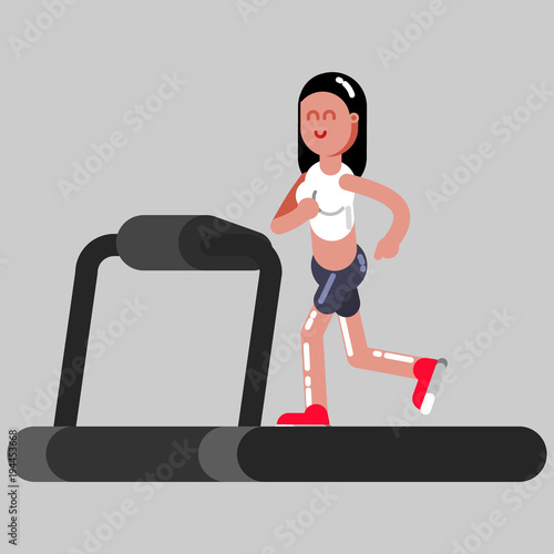 Girl runing on running track