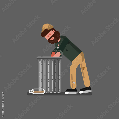 Homeless digs in the garbage