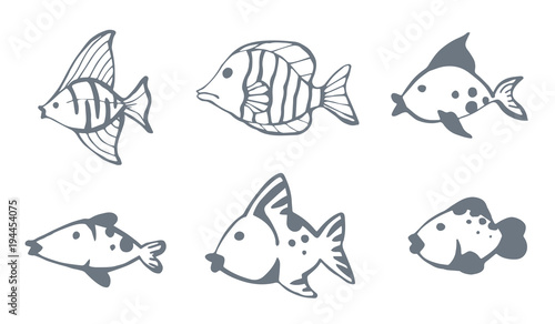 Fish vectors set photo