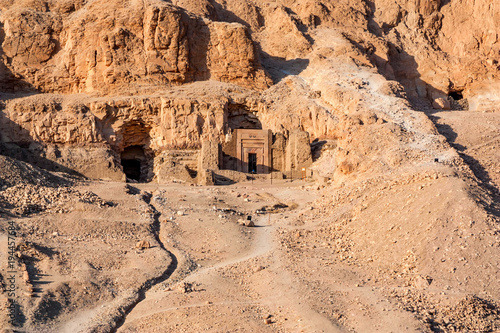 Entrance to tomb of Hatshepsut temple builders photo