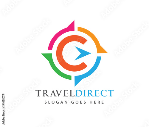 compass wind rose travel adventure direction navigation vector logo design