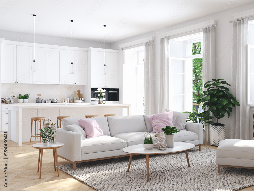 modern living room in townhouse. 3d rendering modern living room in townhouse. 3d rendering