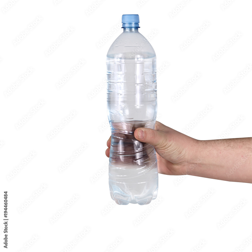 butelka wody w dłoni - obrazy, fototapety, plakaty 