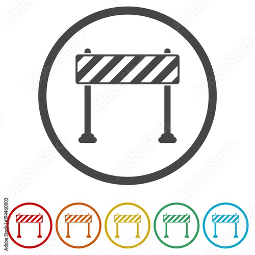 Barrier icon, Roadblocks icon, 6 Colors Included