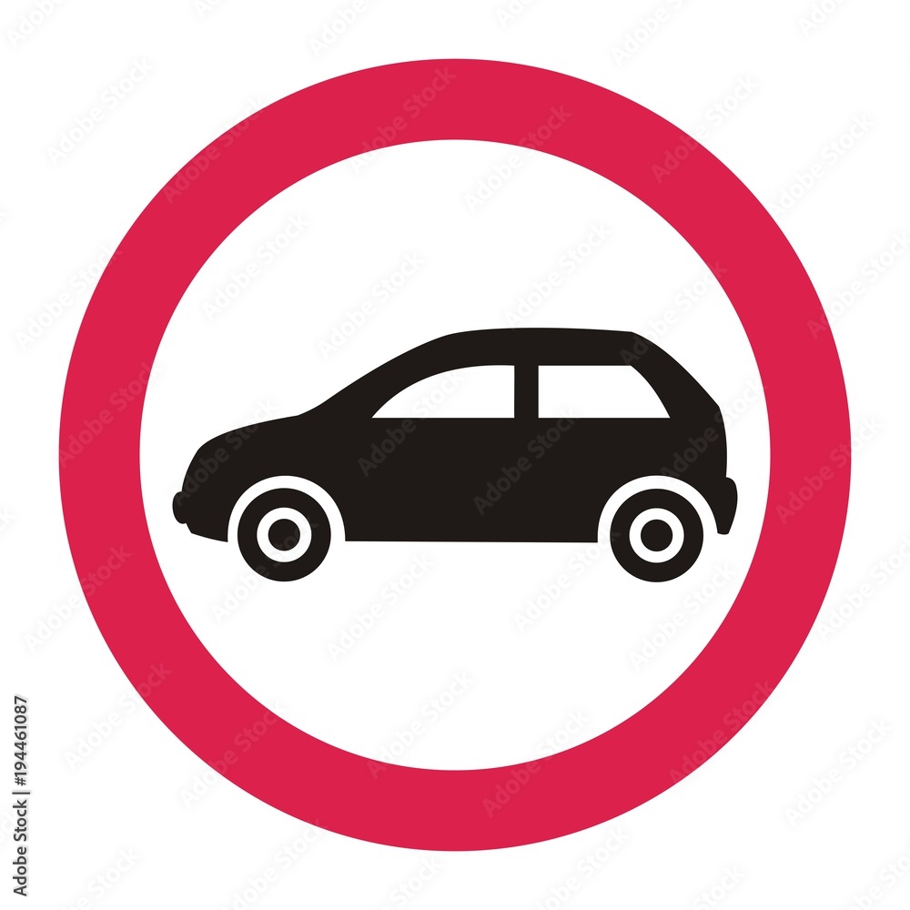 the ban on the entry of all motor vehicles, traffic sign, vector icon the ban on the entry of all motor vehicles, traffic sign, vector icon