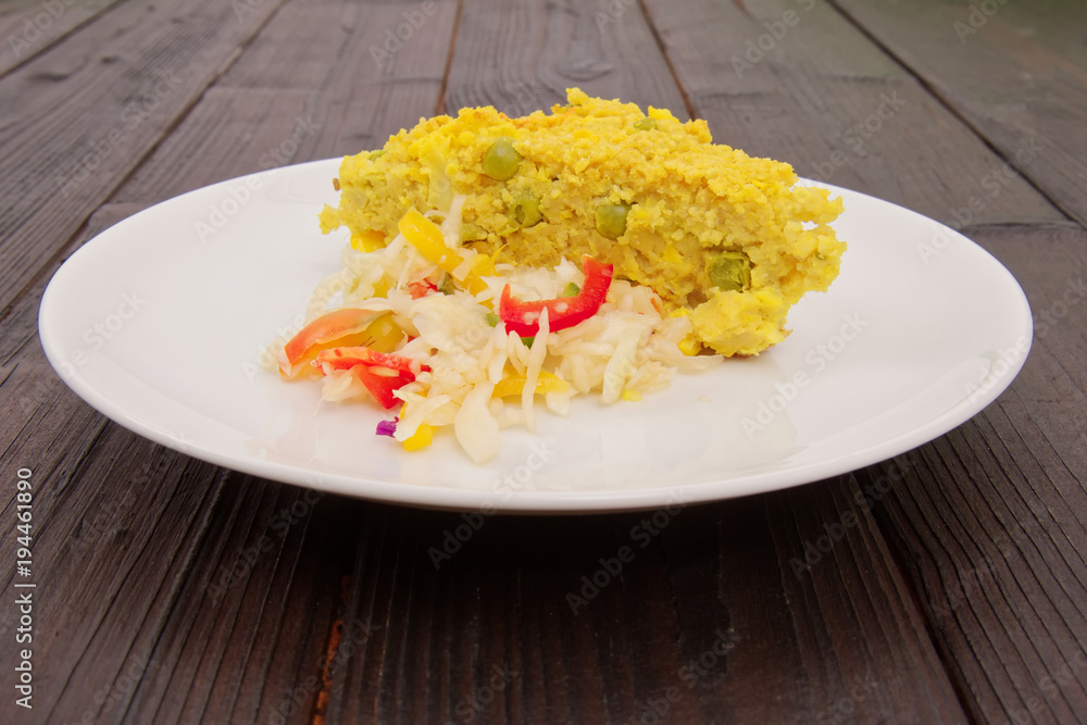 Vegetable pudding with tofu and couscous Vegetable pudding with tofu and couscous