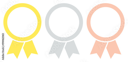 3 Round Award Badges Golden/Silver/Bronze Frame Graphic