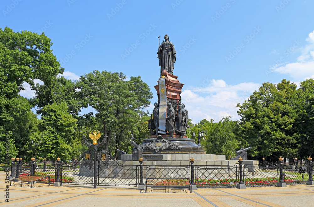 The monument to Empress Catherine II in the city Park of Krasnodar