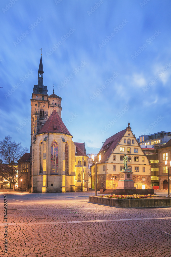 Schillerplatz at Night - Stuttgart, Germany