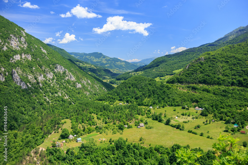 Montenegro's green mountains, beautiful mountain landscape