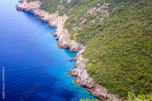 beautiful landscape, view of the green cliffs and the Adriatic sea