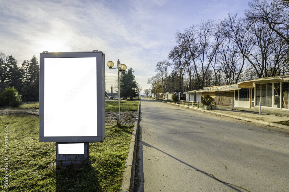 Blank billboard in a touristic place, Blank billboard in a touristic place,