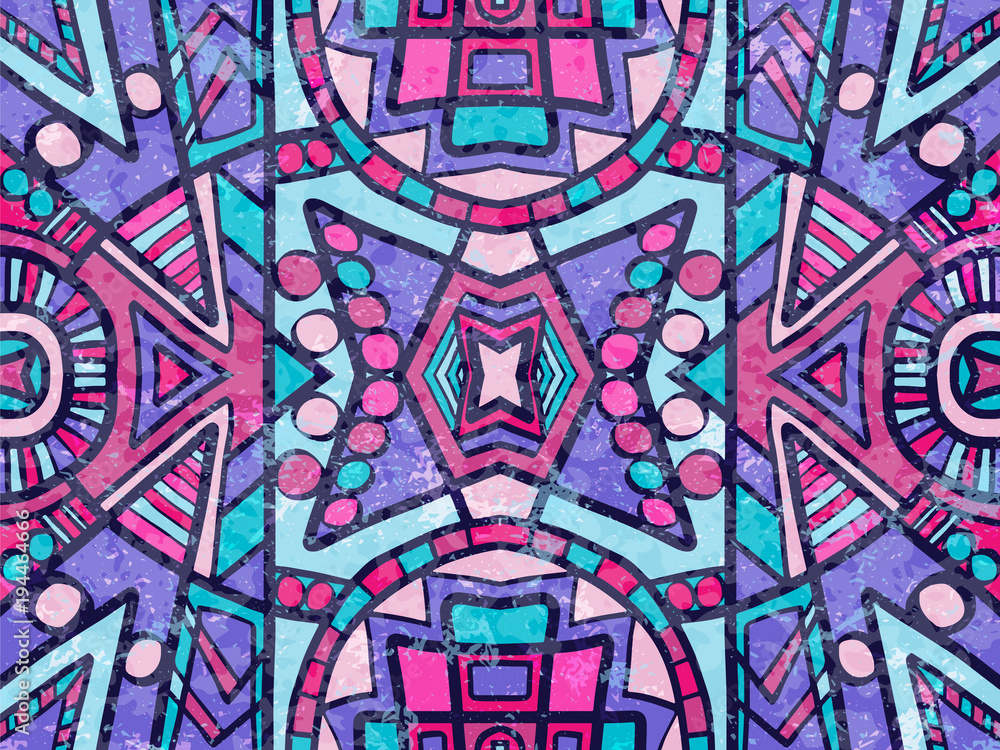 Fototapeta premium Ethnic abstract background tribal ornament purple