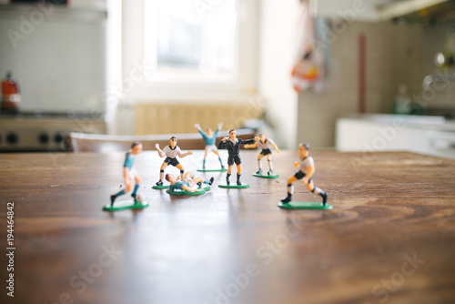 plastic figurines of soccer players
