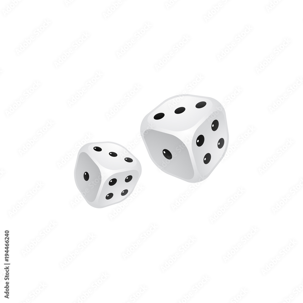 Vector illustration of two black dice Vector illustration of two black dice