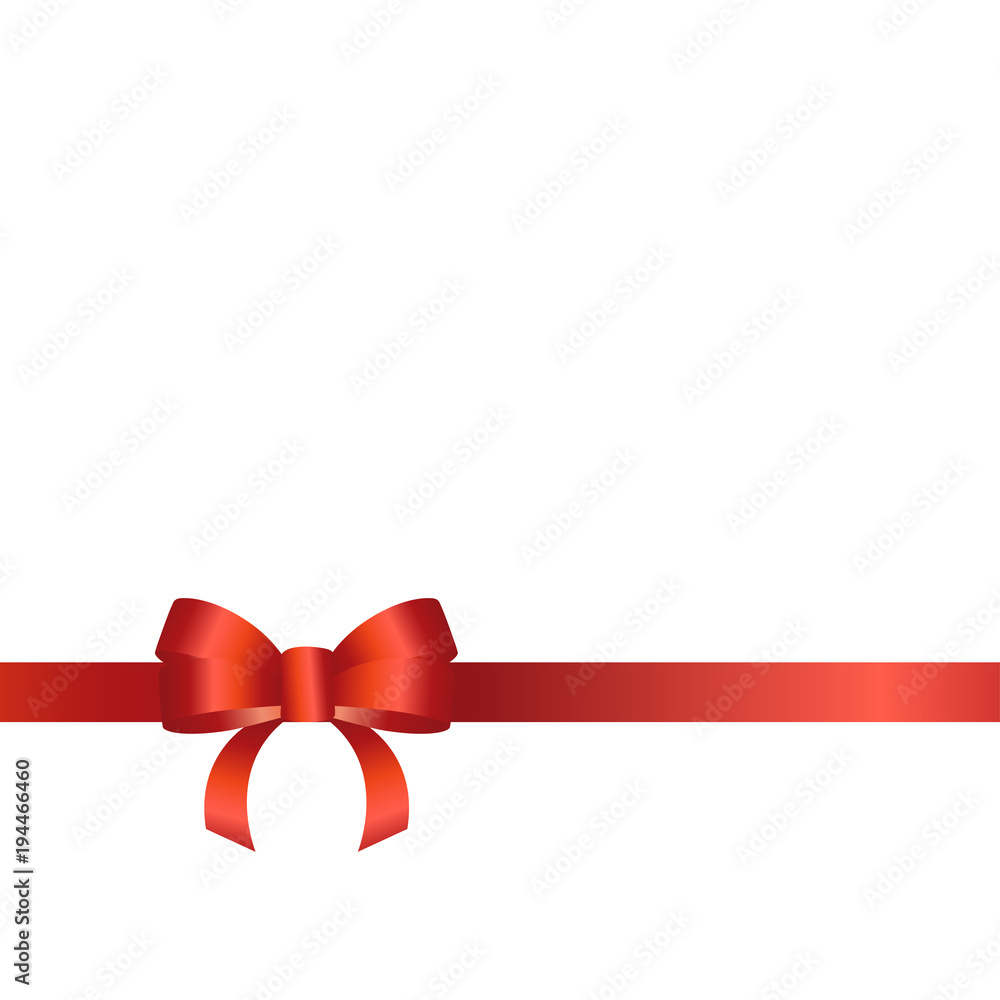 Shiny red satin ribbon on white background Shiny red satin ribbon on white background