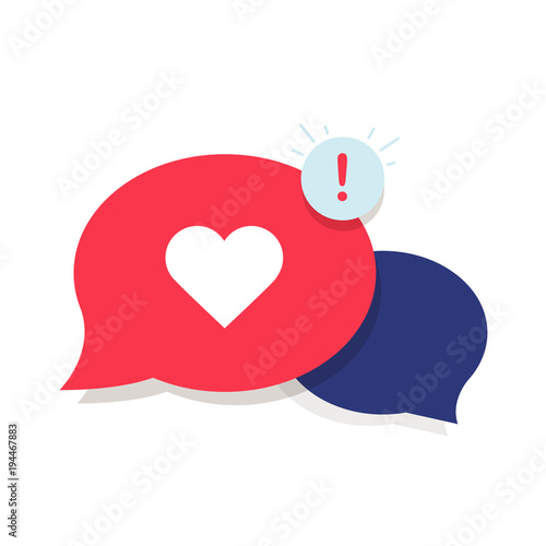 Brand Ambassador Chat Speech Bubble Icon and Influencer Marketing Representative. Love chat or client oriented