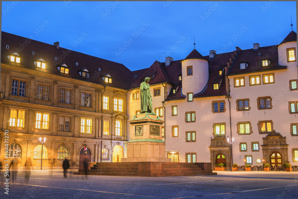 Schillerplatz at Night - Stuttgart, Germany