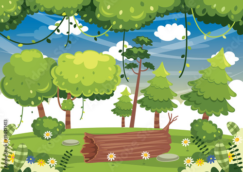 Vector Illustration Of Colorful Landscape
