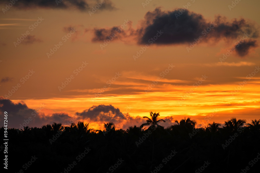 Scenic tropical sunset