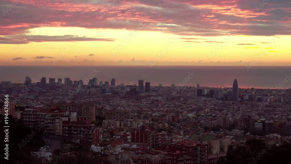 Sunset over El Carmel neighbourhood, Barcelona. Sunset over El Carmel neighbourhood, Barcelona.