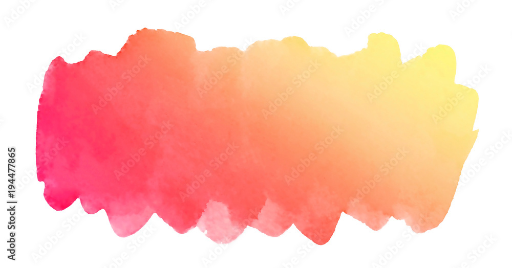 Watercolor hand painted abstract red yellow background. Artistic brush stroke