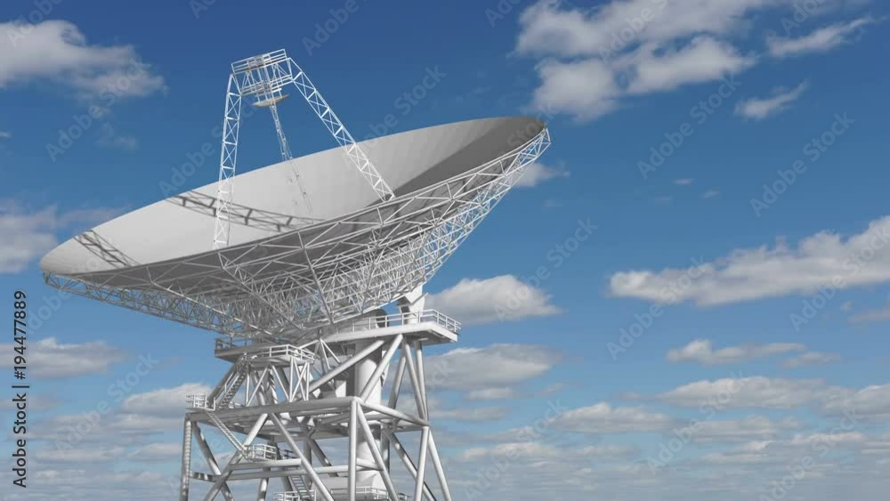 Satellite dishe moving in time-lapse against a cloudy sky. Satellite dishe moving in time-lapse against a cloudy sky.