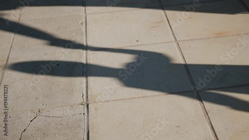 Shadow of walking child