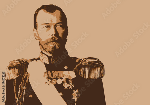 Nicolas 2 - Tsar - portrait - Nicolas II - Russie - personnage historique - révo Fototapeta