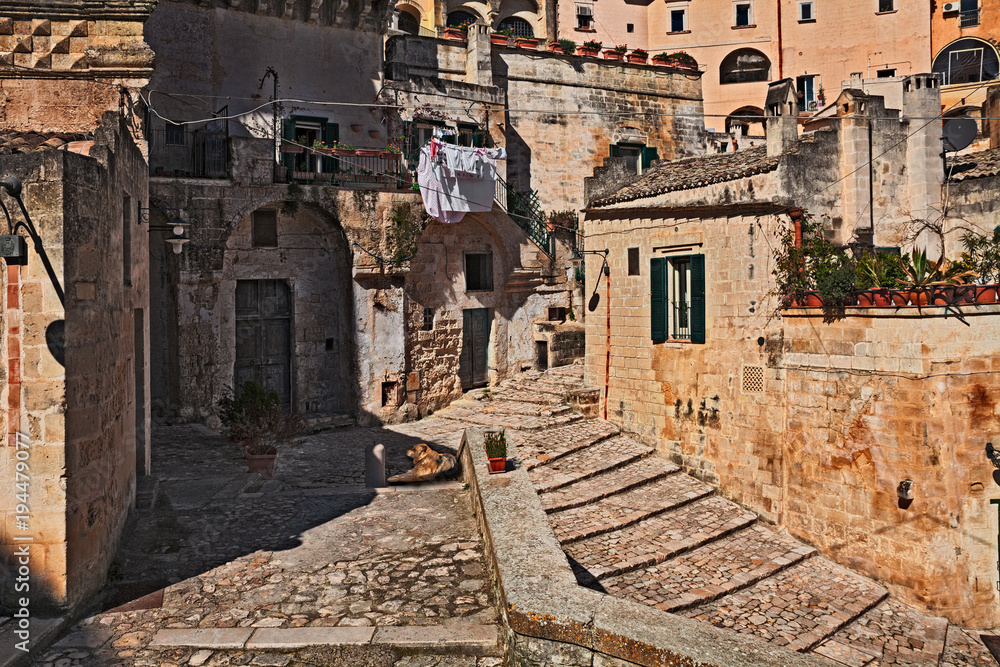 Matera, Basilicata, Italy: corner in the old town called Sassi di Matera