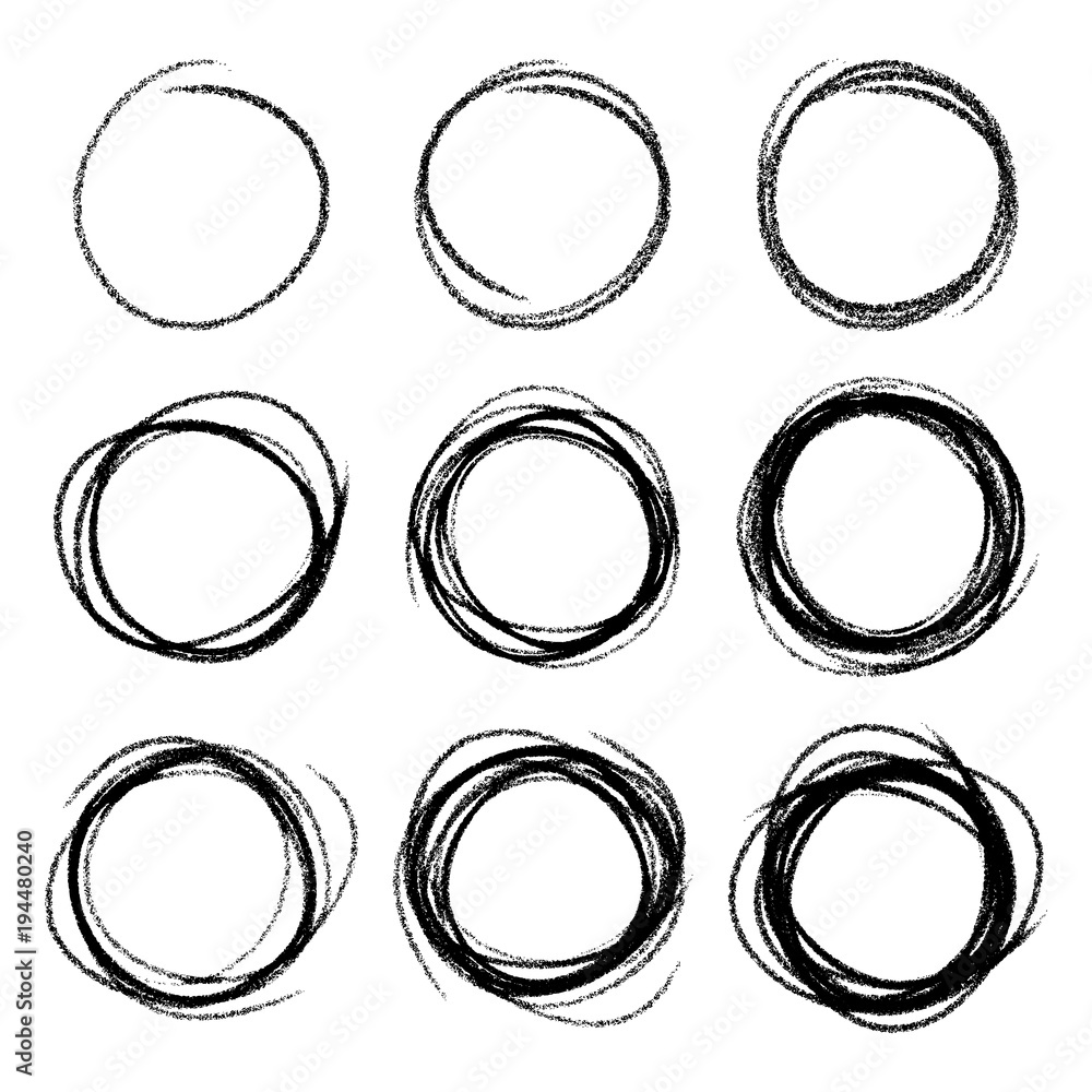 Set of Hand Drawn Scribble Circles. Vector illustration Set of Hand Drawn Scribble Circles. Vector illustration