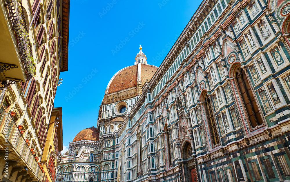 Duomo. Santa Maria del Fiore Cathedral in Florence. Italy. Side