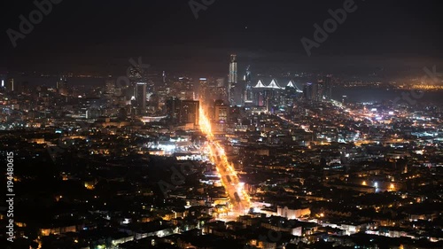 San Francisco Skyline from Twin Peaks Time Lapse at Night