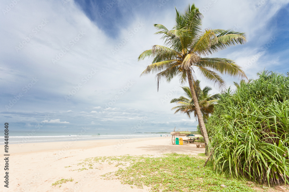 Bentota, Sri Lanka - A beatiful view across the wide beach of Bentota