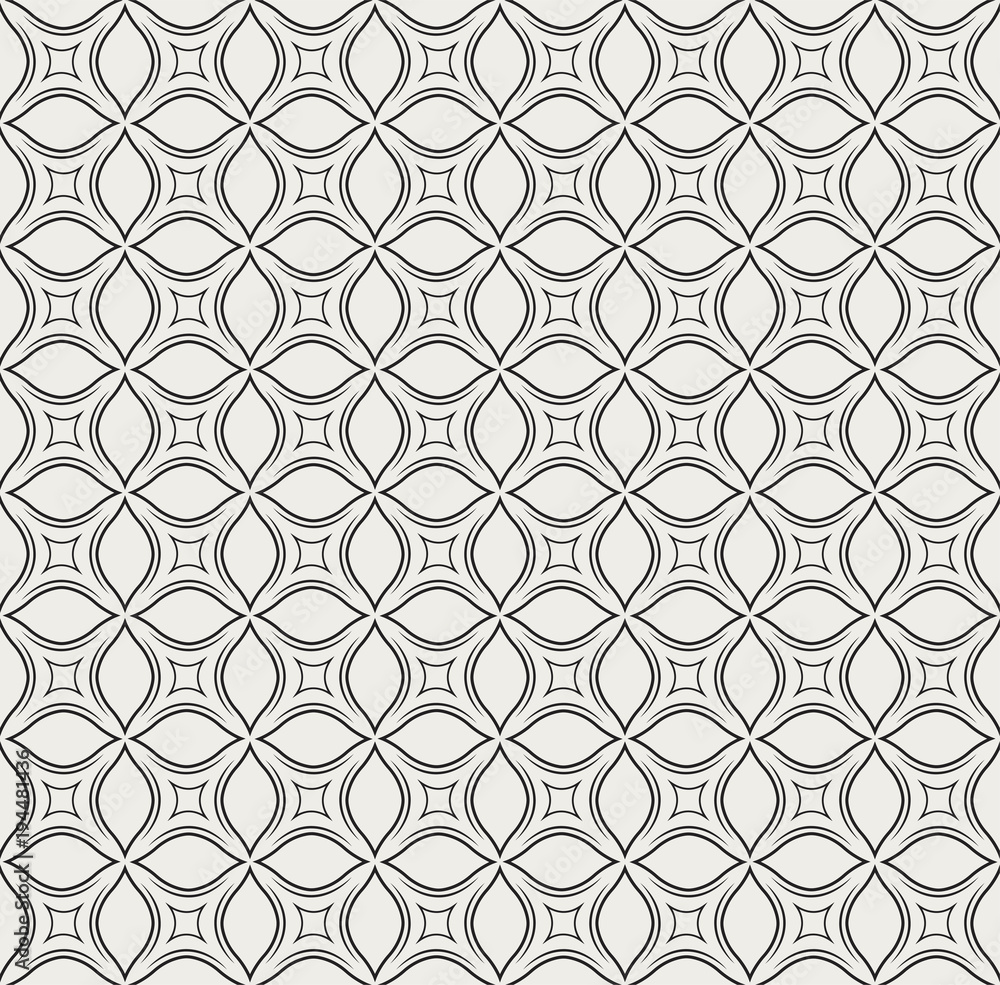Naklejka premium Ornamental Abstract floral tiles seamless vector pattern. Geometric Flower Background.