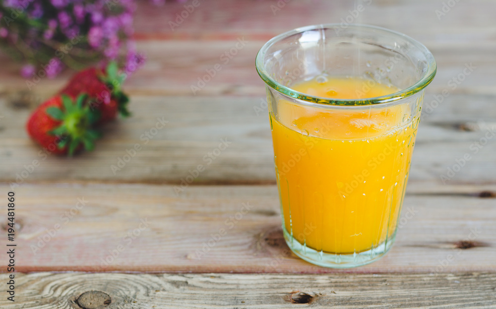 Glass of orange juice freshly squeezed. Glass of orange juice freshly squeezed.