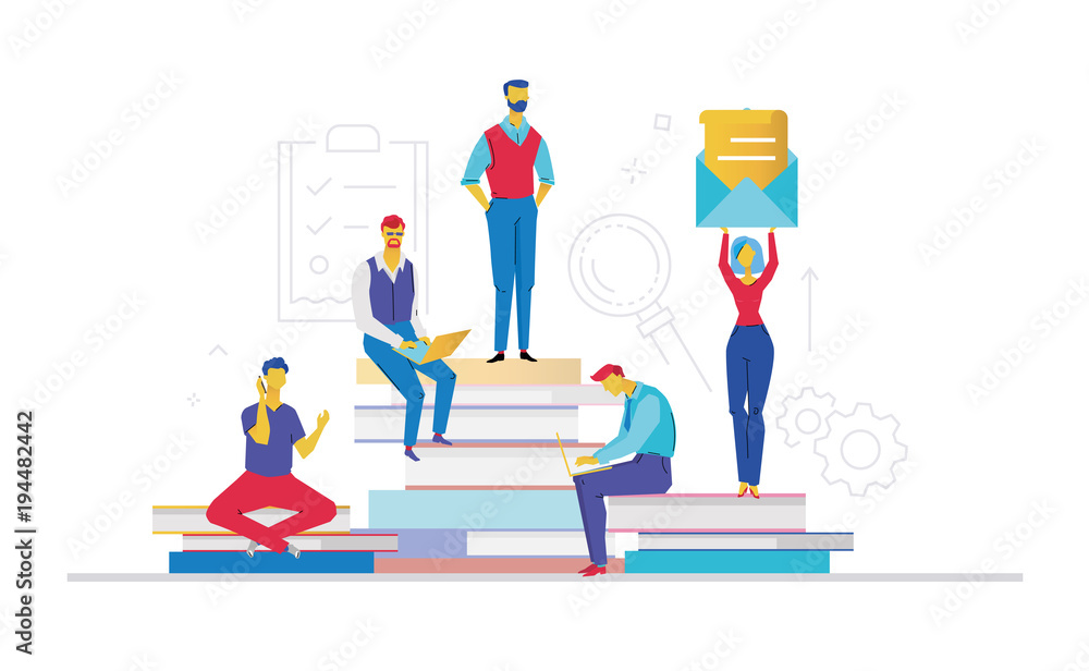 Business team - flat design style colorful illustration Business team - flat design style colorful illustration