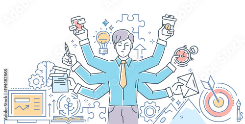 Creative process - modern line design style illustration