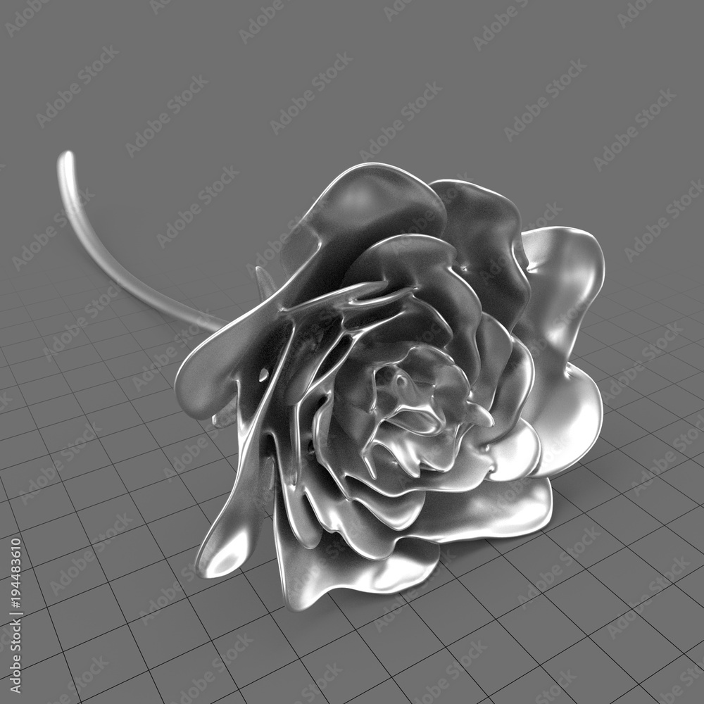 Iron rose with open petals Stock 3D asset Adobe Stock