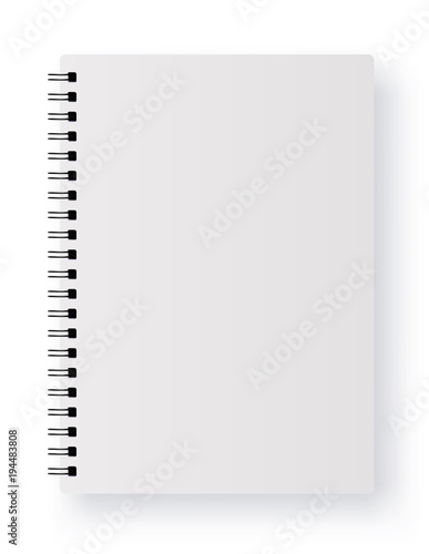 Realistic blank notebook - stock vector.