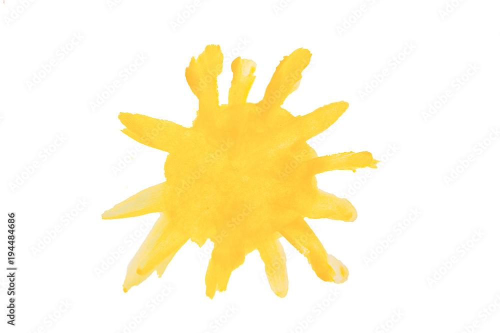 Yellow sun - abstract watercolor painting Yellow sun - abstract watercolor painting