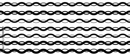 Abstract seamless pattern. Black and white wave pattern for fabric. 
