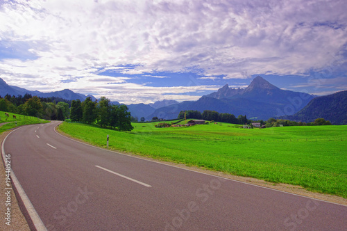 street in the mountains of Bavaria. Germany Alps